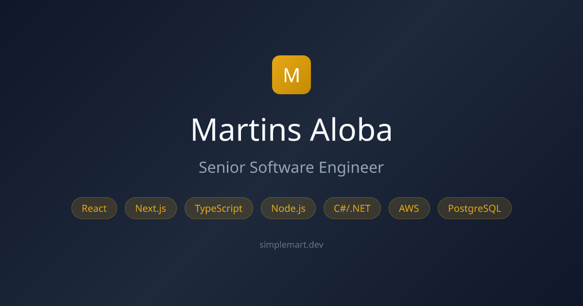 Martins Aloba | Senior Software Engineer